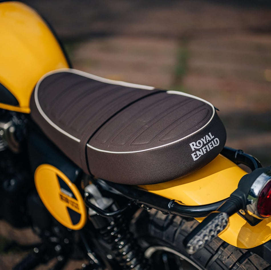 Brown Signature Scrambler Seat For Royal Enfield Bear 650