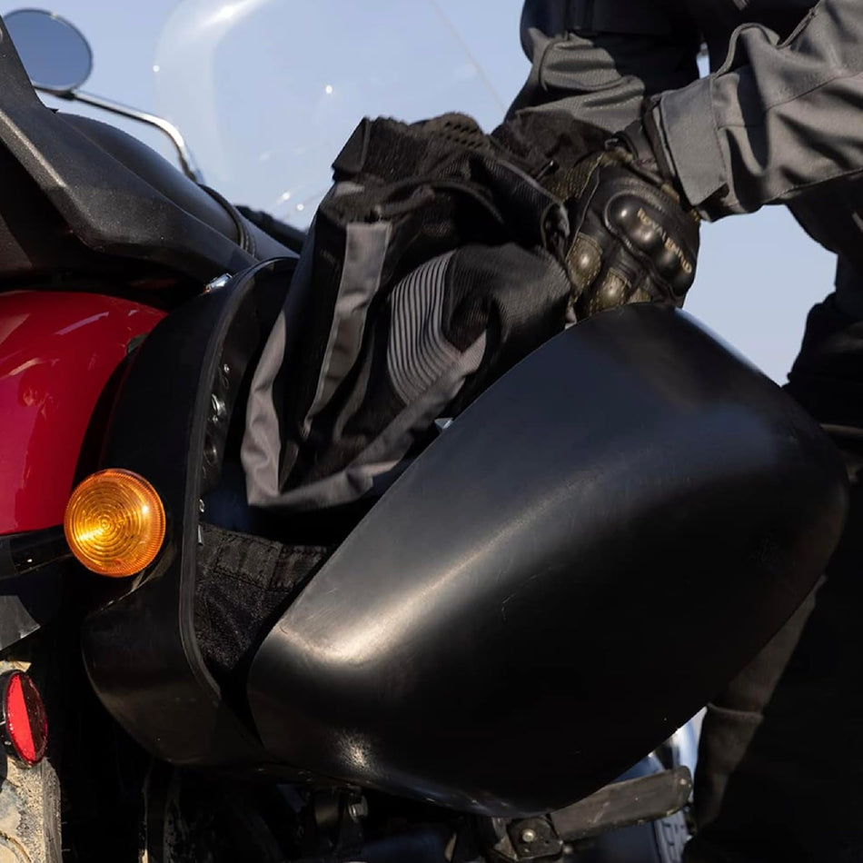 Black Premium Long Haul Panniers For Royal Enfield Meteor 350