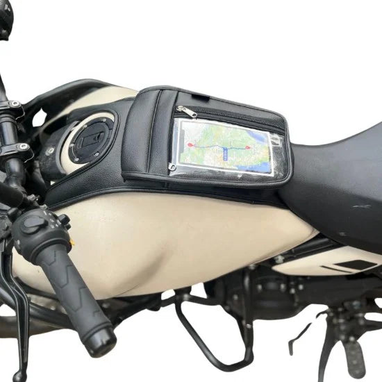 Half Pocket Tank Cover with Mobile Holder For R.E Himalayan 450