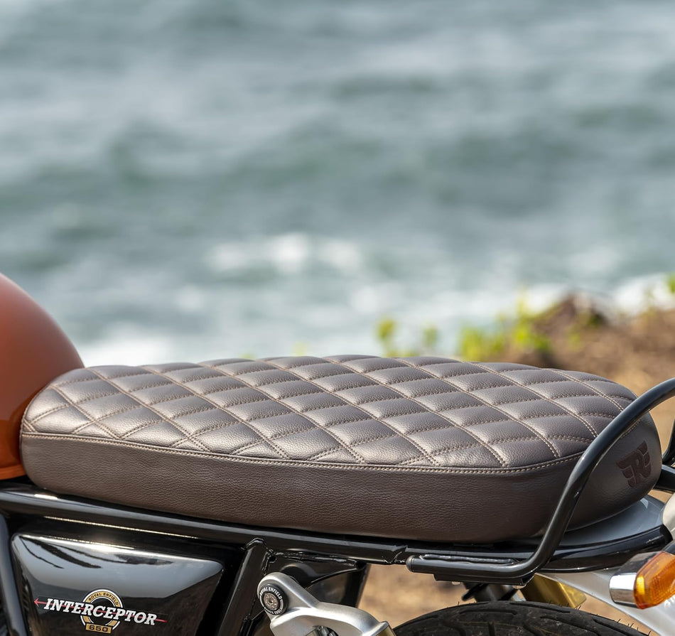 Brown Signature Bench Seat For Royal Enfield Interceptor 650
