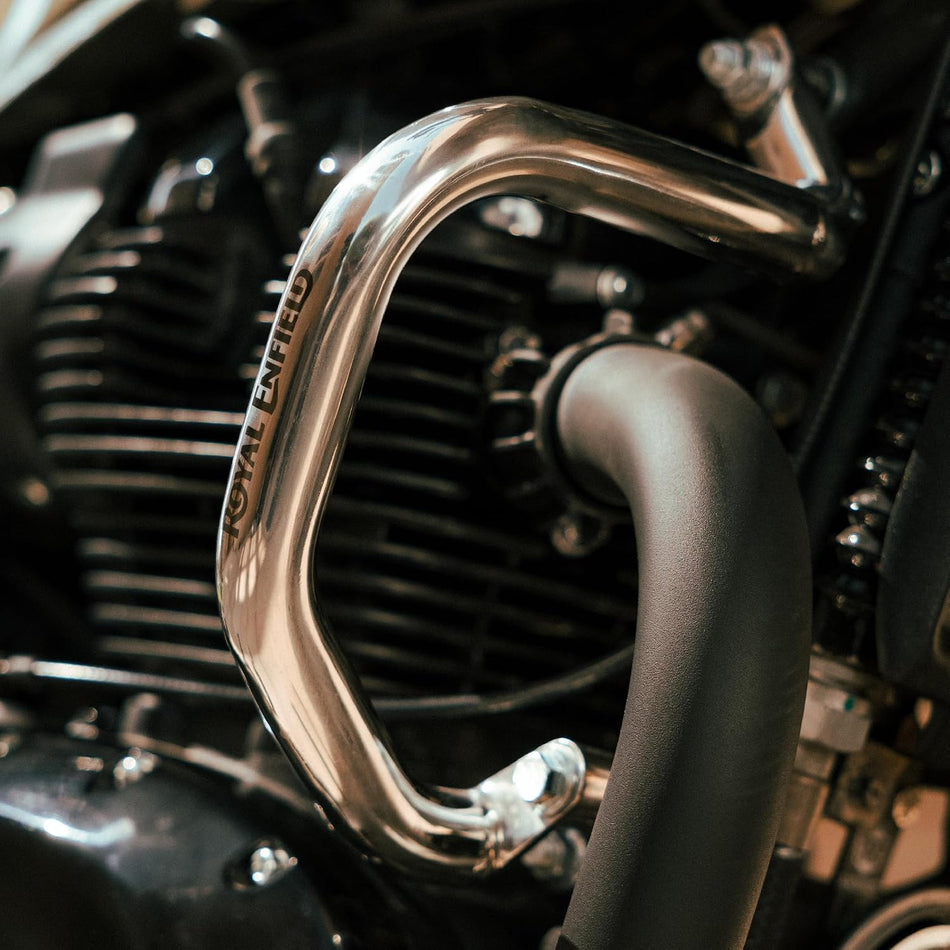 Silver Compact Engine Guards For Royal Enfield Bullet 650