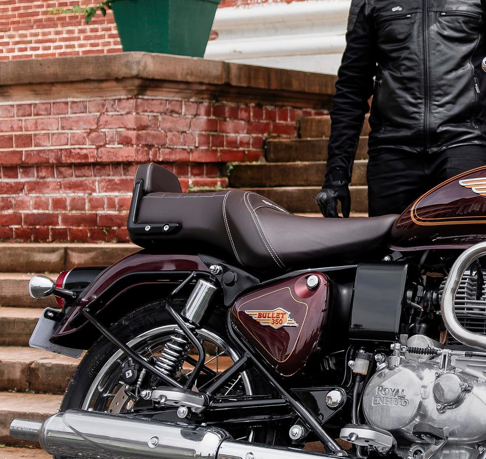 Brown Touring Dual Seat For Royal Enfield New Bullet 350