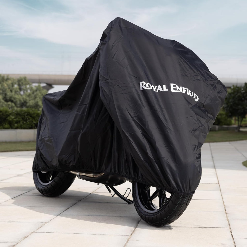 Black Water Resistant Bike Cover For Royal Enfield Classic 650