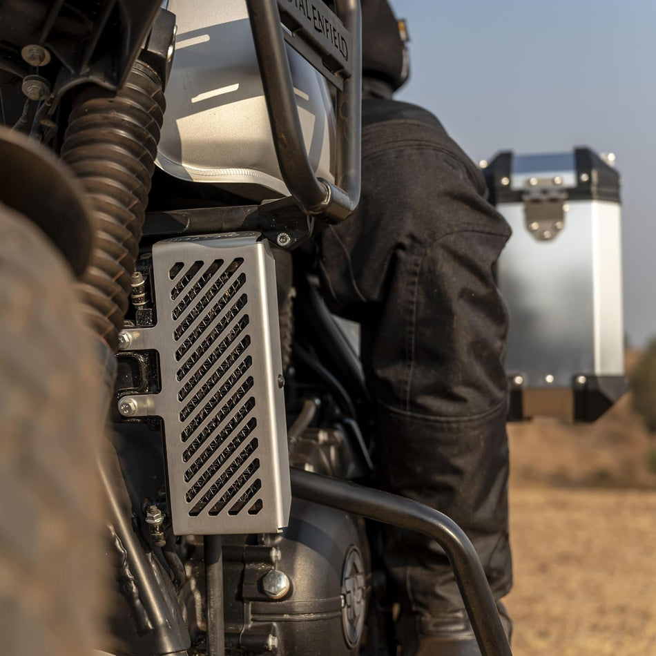 Silver Oil Cooler Guard For Royal Enfield Scram 411