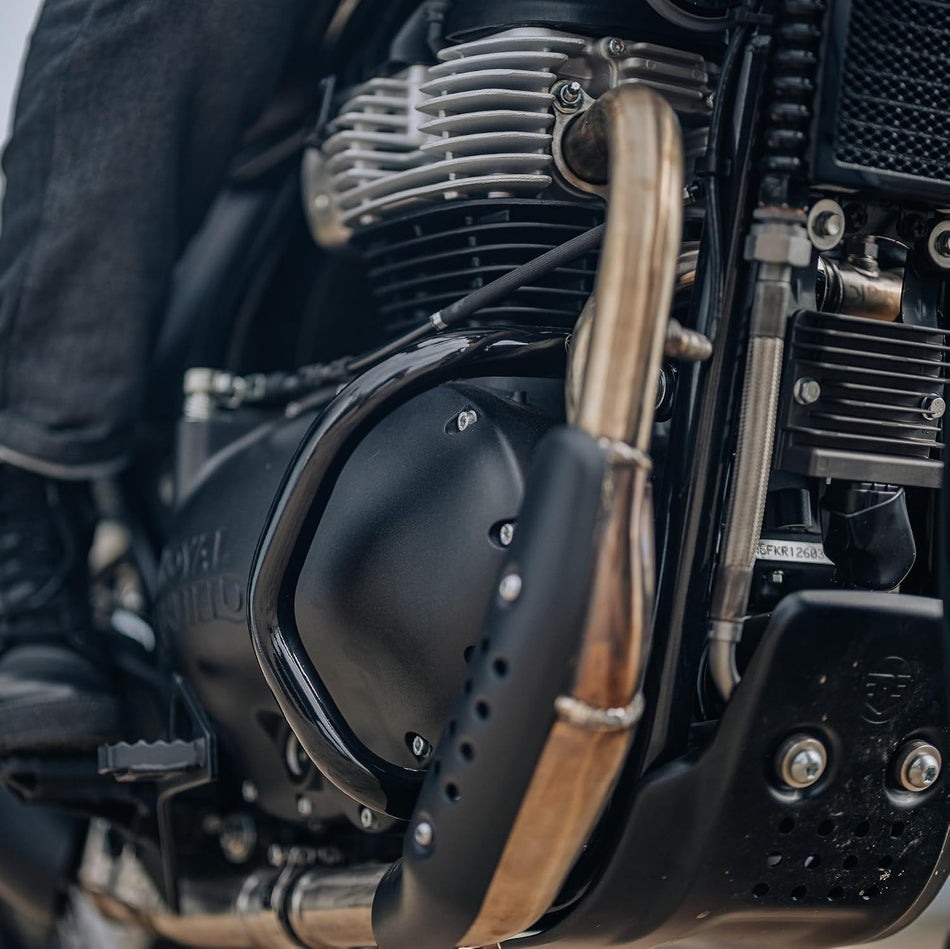 Black Compact Engine Guards For Royal Enfield Bear 650