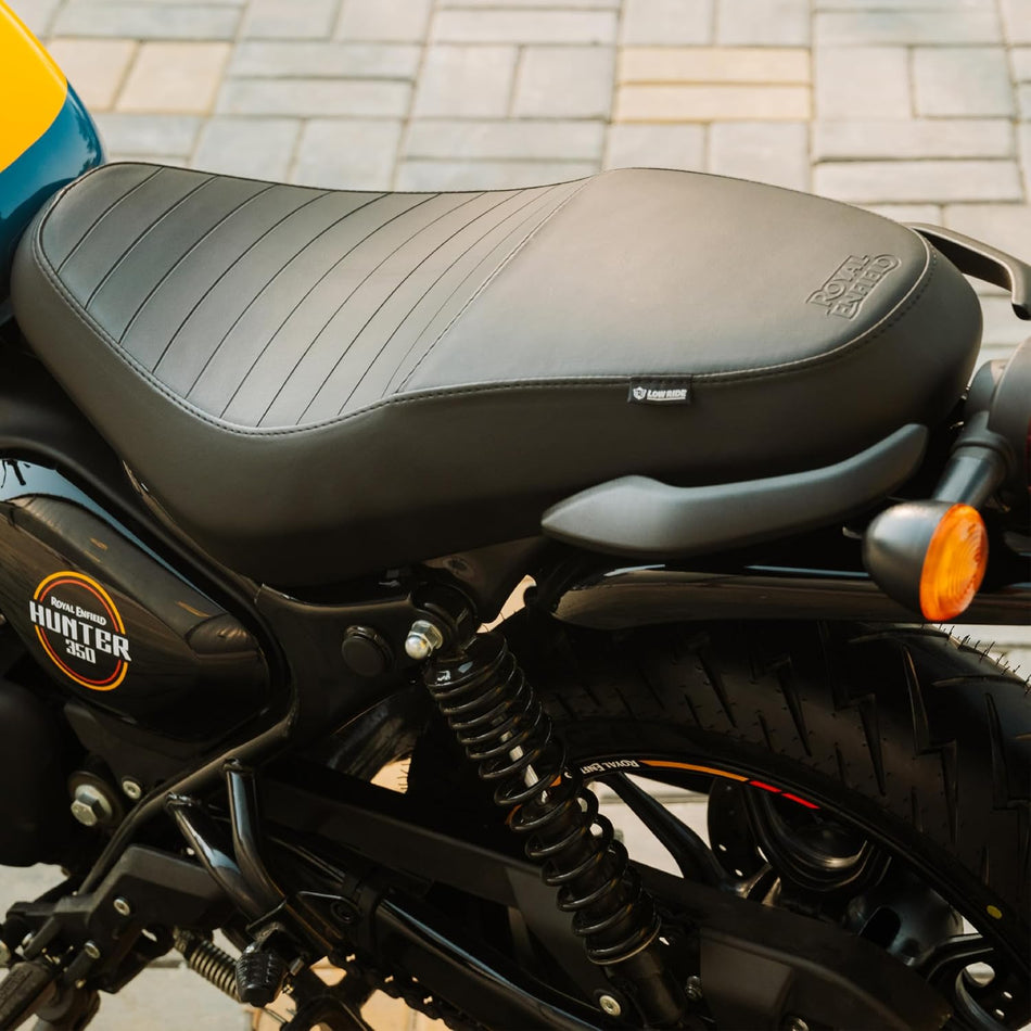 Black Low Ride Dual Seat For Royal Enfield Hunter 350