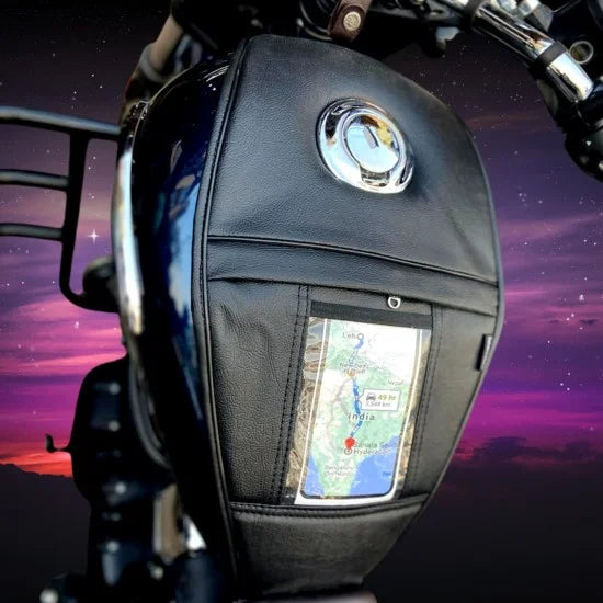 Single Zip Tank Cover (Black) For R.E Meteor 350 Fireball/Stellar/Supernova