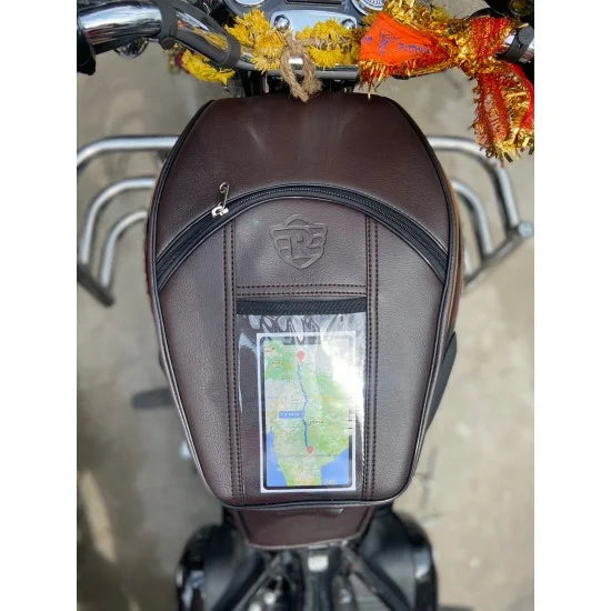 Mobile Pocket Tank Bag (Brown) For R.E  Bullet /Electra /Standard / Classic