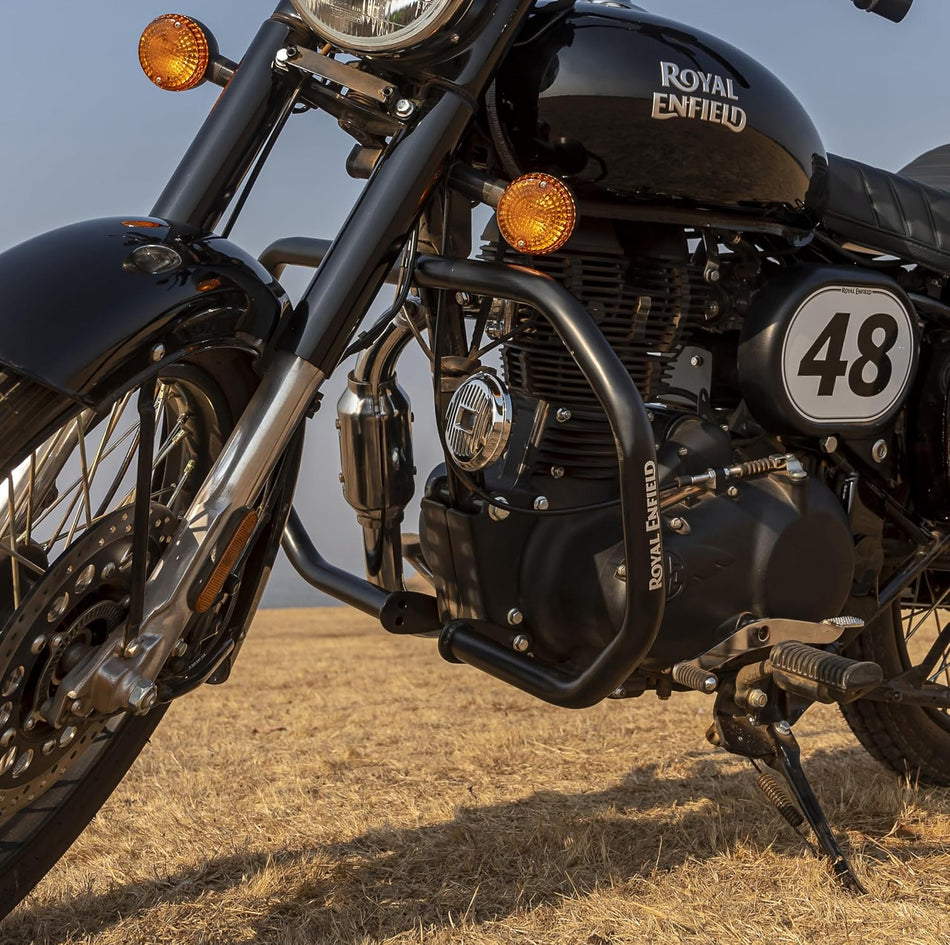 Black Trapezium Engine Guard For Royal Enfield Bullet