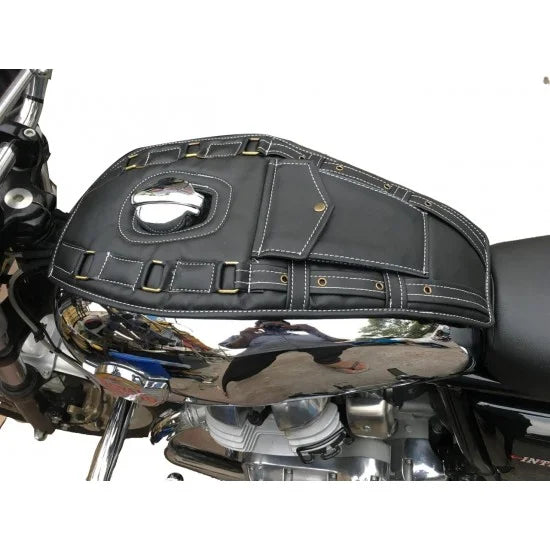 Fancy Scratch Proof Tank Cover (Black) For R.E Interceptor 650