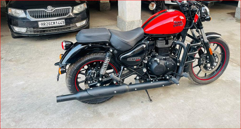 Long Punjab Matt Black Silencer For R.E Classic Reborn & Meteor