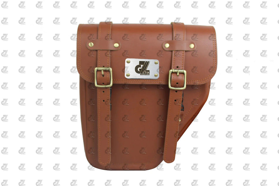 Leather Side Bag Tan for Royal Enfield Old Classic & Bullet 350 / 500