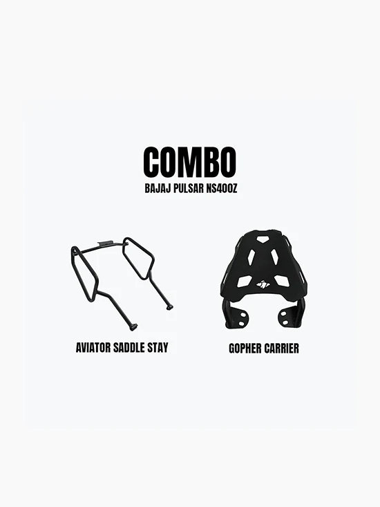 Aviator Saddle Stay & Gopher Carrier Combo  For Bajaj NS 400Z
