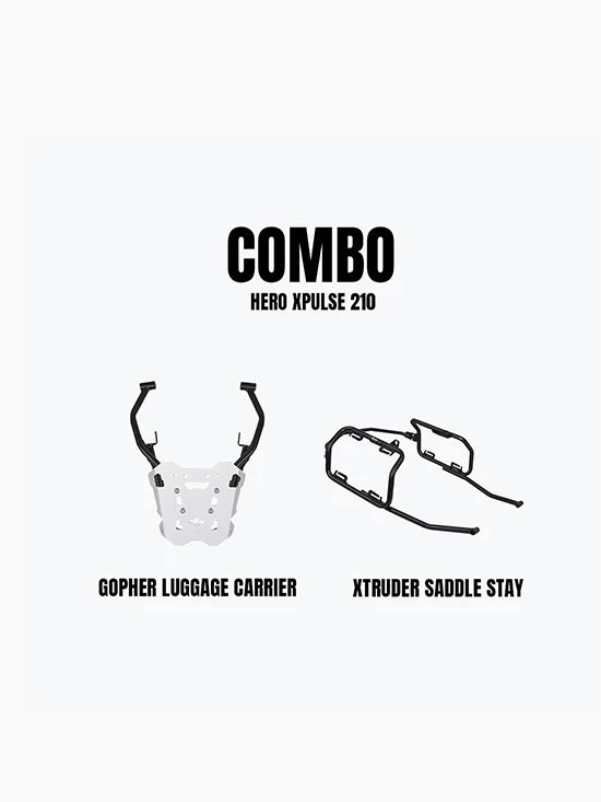 Xtruder Saddle Stay & Gopher Carrier Combo For Hero X Pulse 210