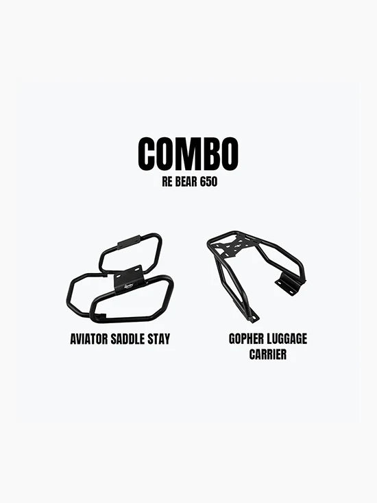 Aviator Saddle Stay & Gopher Carrier Combo For RE Bear 650