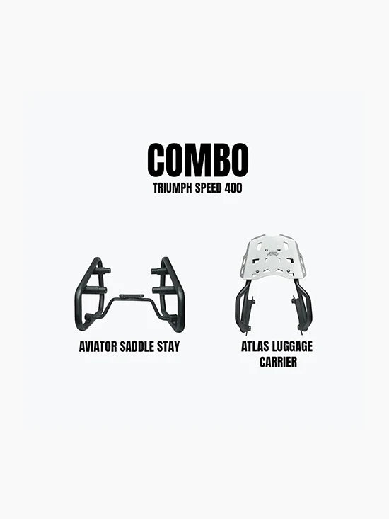 Aviator Saddle Stay & Atlas Carrier Combo For Triumph Speed 400