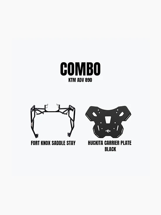 Huckita Carrier Plate Black & Fortknox Saddle Stay Combo For KTM ADV 890