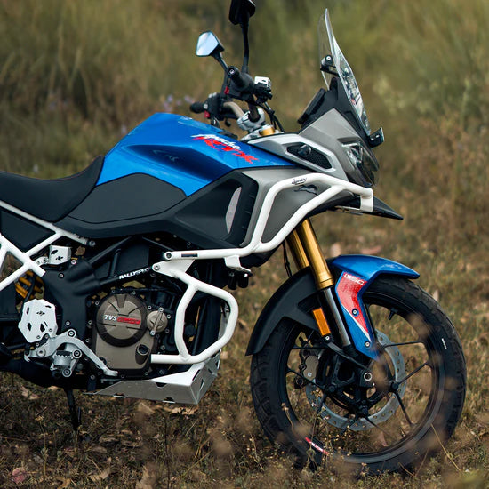 RAPTOR CRASH GUARD UPPER & LOWER SET WHITE FOR TVS APACHE RTX 300