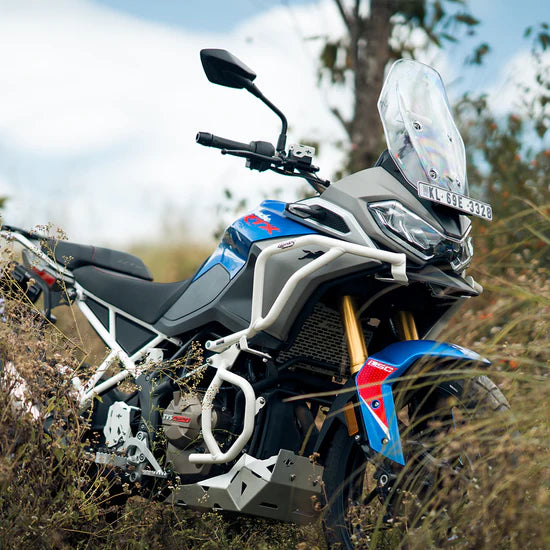 RAPTOR CRASH GUARD UPPER & LOWER SET WHITE FOR TVS APACHE RTX 300