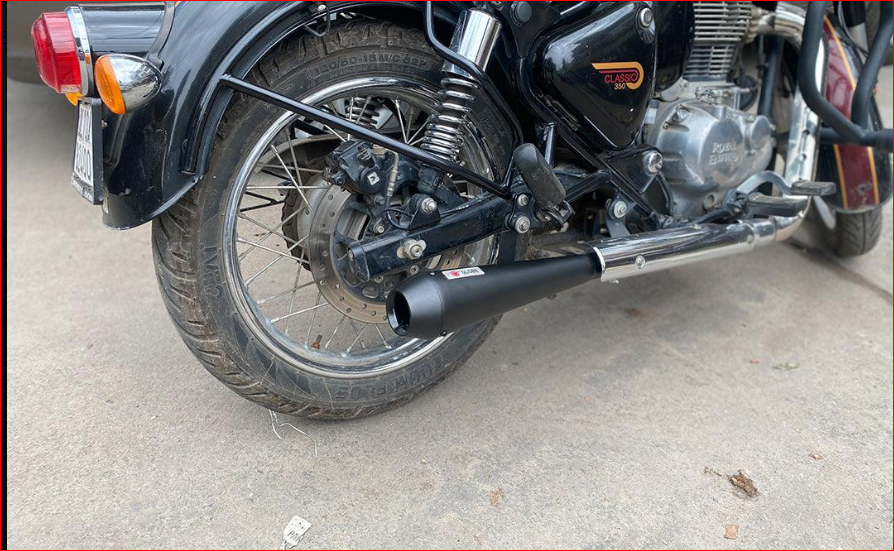Megaphone Xtreme Black Silencer For Classic Reborn 350 , Meteor 350 , New Standard 350