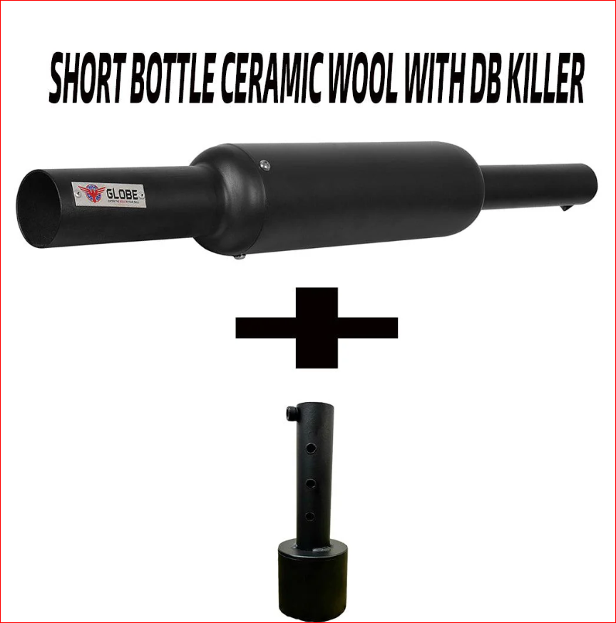 Short Bottle With Ceramic Wool Black With DB Killer For R.E Classic | Electra | Standard |
