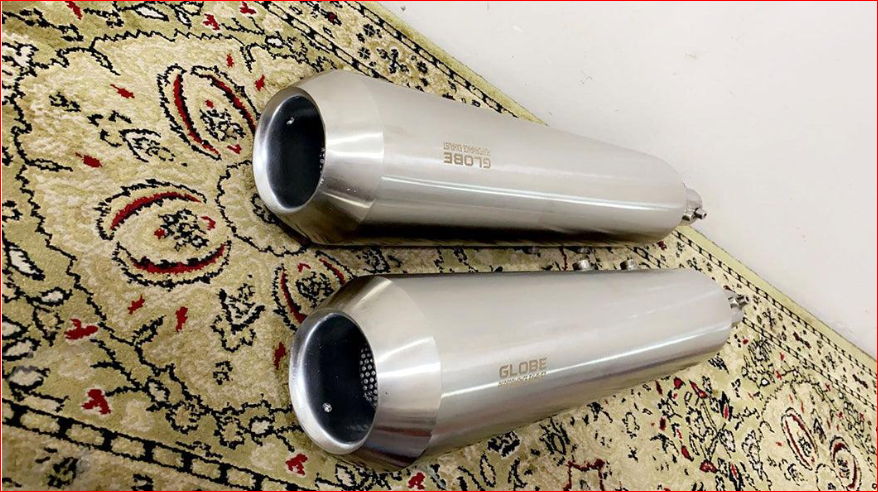 Globe Super Shooter Matte Finish Exhaust For Interceptor650 & GT 650 SS 304 Grade