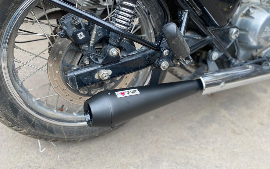 Megaphone Xtreme Black Silencer For Classic Reborn 350 , Meteor 350 , New Standard 350