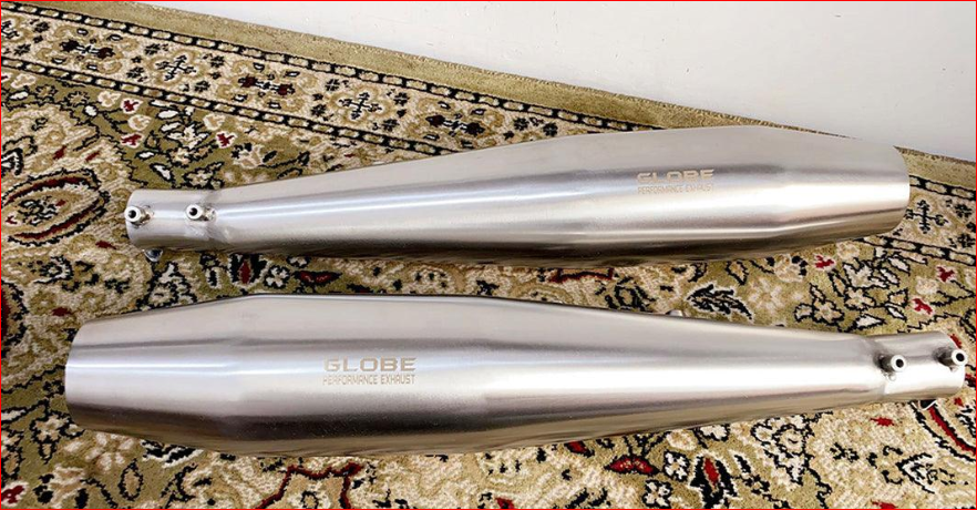 Flare Shot Brushed Finish Exhaust For Interceptor 650 & GT 650 SS 304