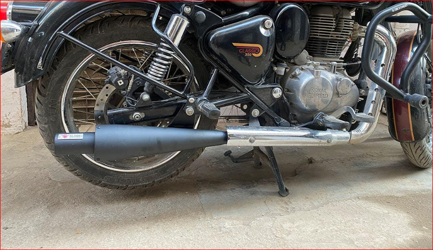 Wildboar Black Exhaust For Classic 350 Reborn , Meteor 350 , Standard 350 Reborn