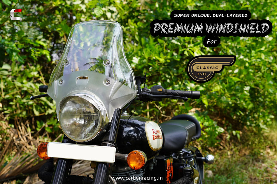 "WANDERER" - Premium Windshield for RE Classic/Standard/Bullet - Clear