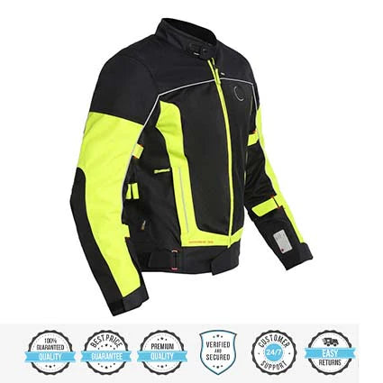 ROYAL ENFIELD EXPLORER V4 PRO RIDING JACKET NEON GREEN