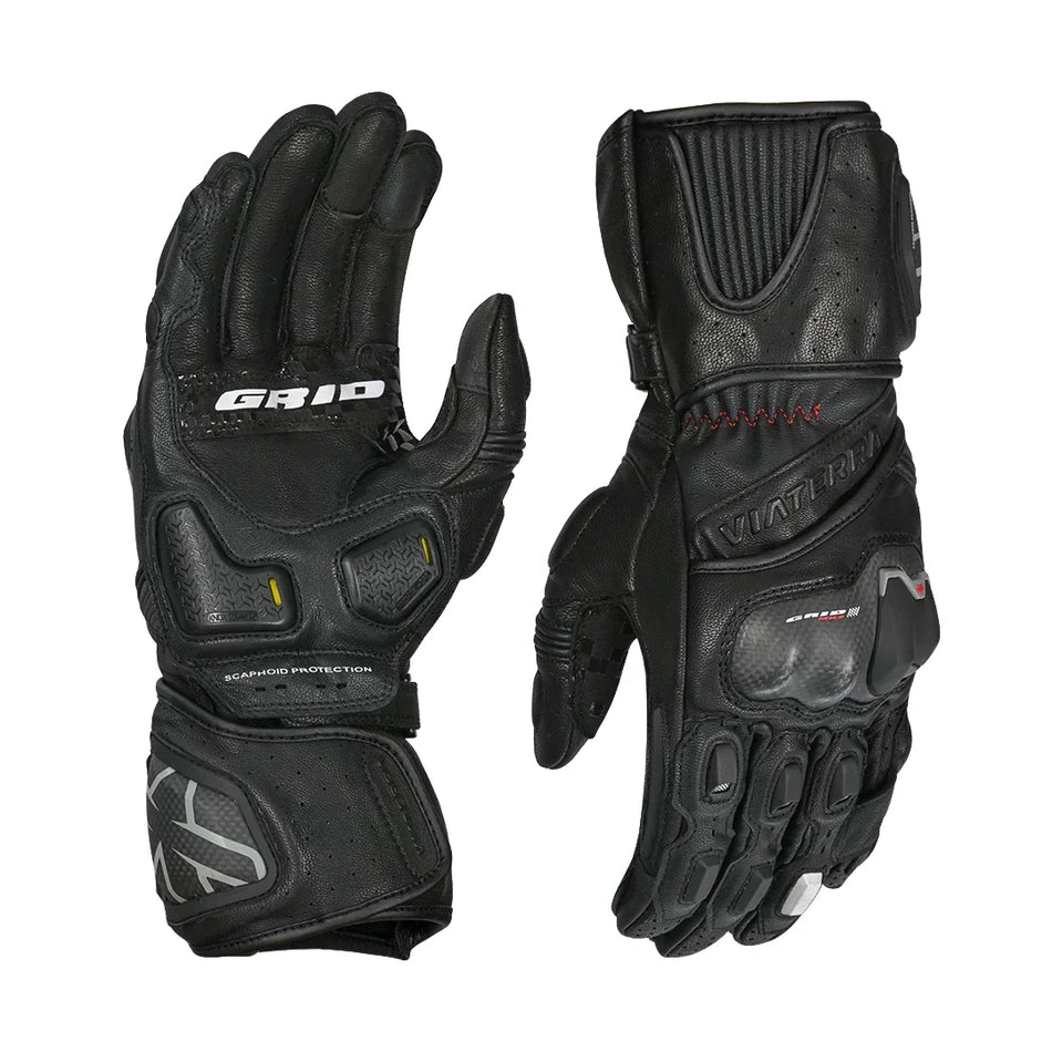 GRID MK3 – FULL GAUNTLET RIDING GLOVES BLACK