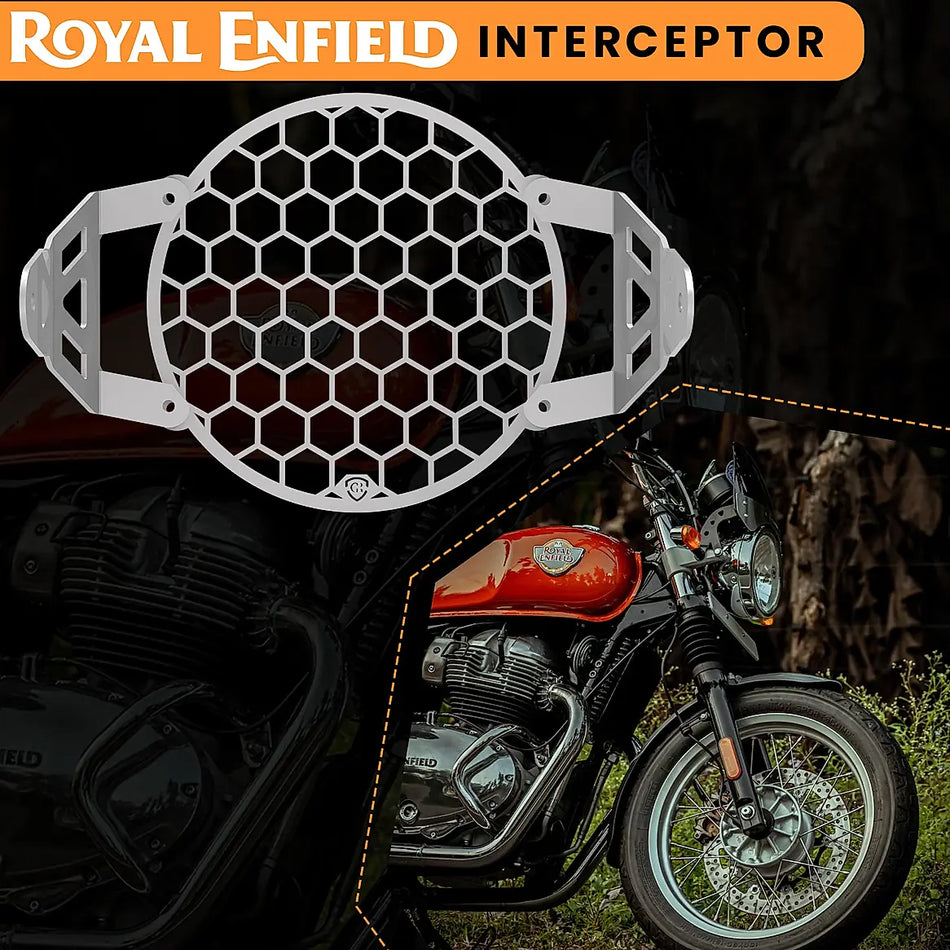HEADLIGHT GRILL - Silver for  INTERCEPTOR 650