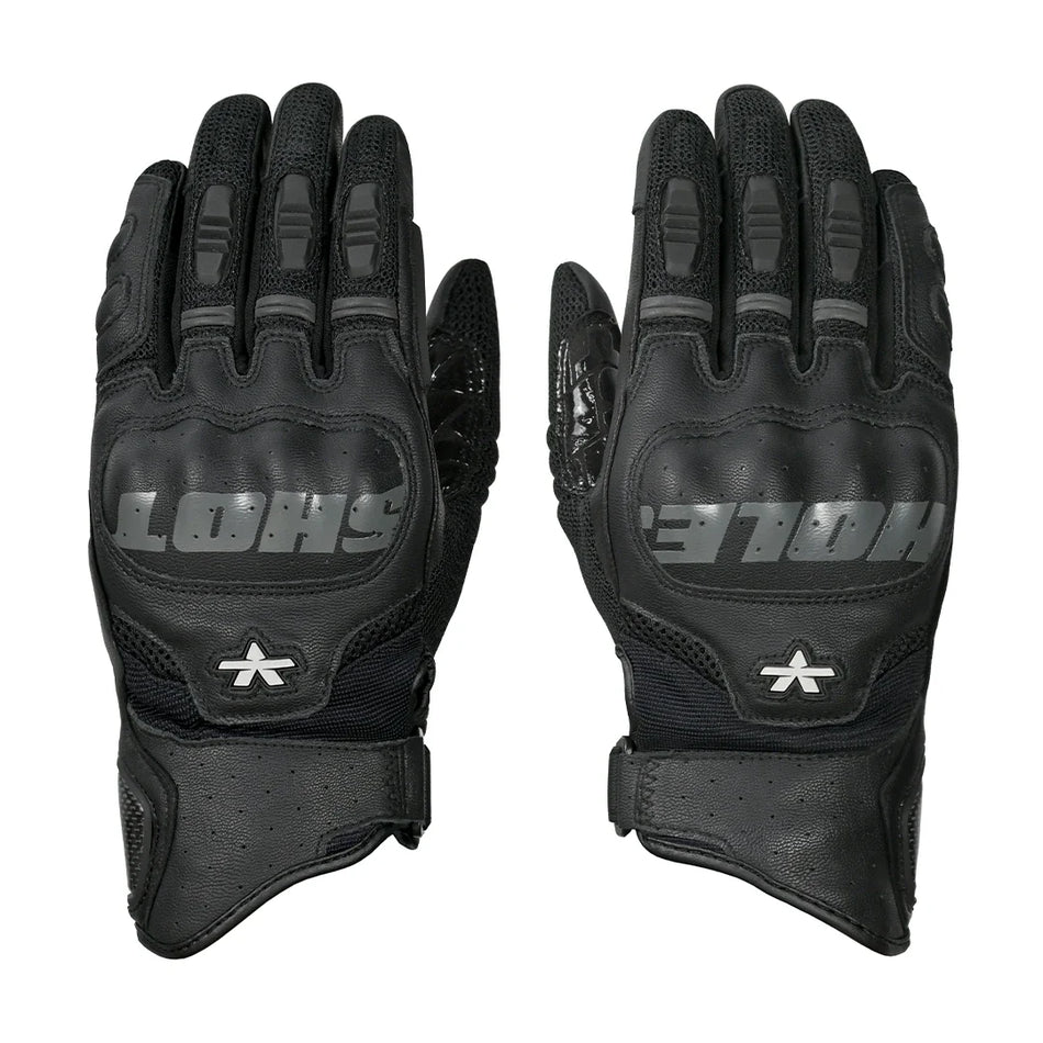 HOLESHOT PRO – SEMI GAUNTLET HYBRID RIDING GLOVES Black