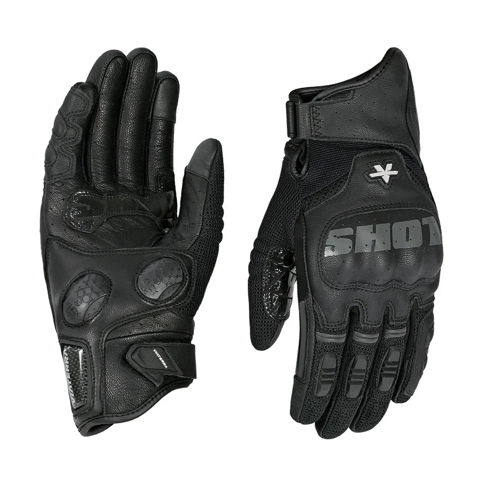 HOLESHOT PRO – SEMI GAUNTLET HYBRID RIDING GLOVES Black