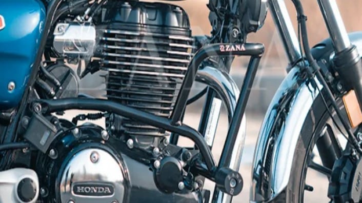 CRASH GUARD WITH SLIDER GLOSSY BLACK FOR HONDA CB350