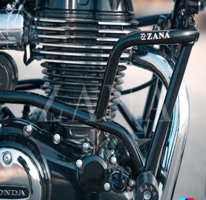 CRASH GUARD WITH SLIDER GLOSSY BLACK FOR HONDA CB350