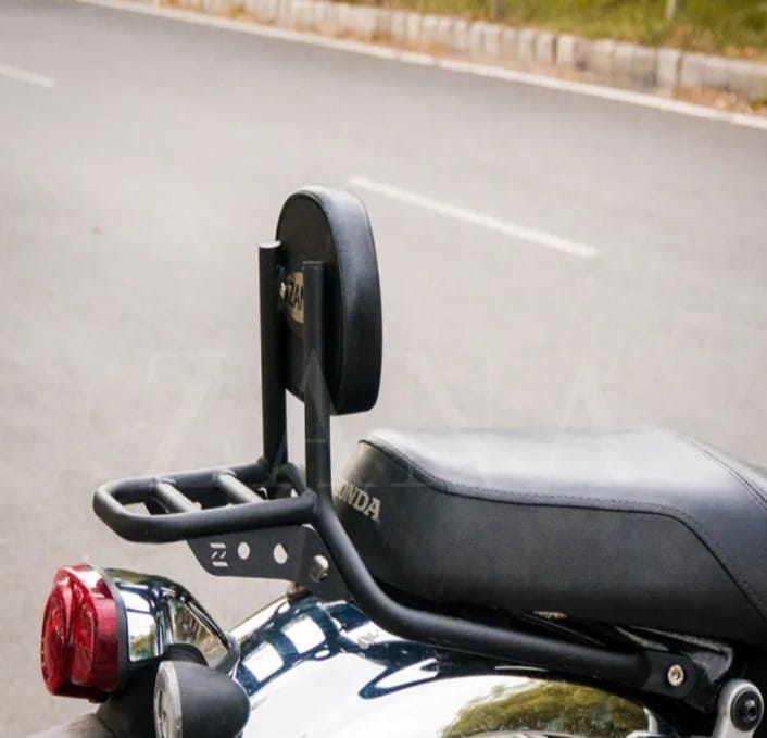 BACKREST WITH PARCEL SHELF FOR HONDA CB350 (NOT COMPATIBLE ON NEW MODEL 2024 & CB350 DLX PRO)