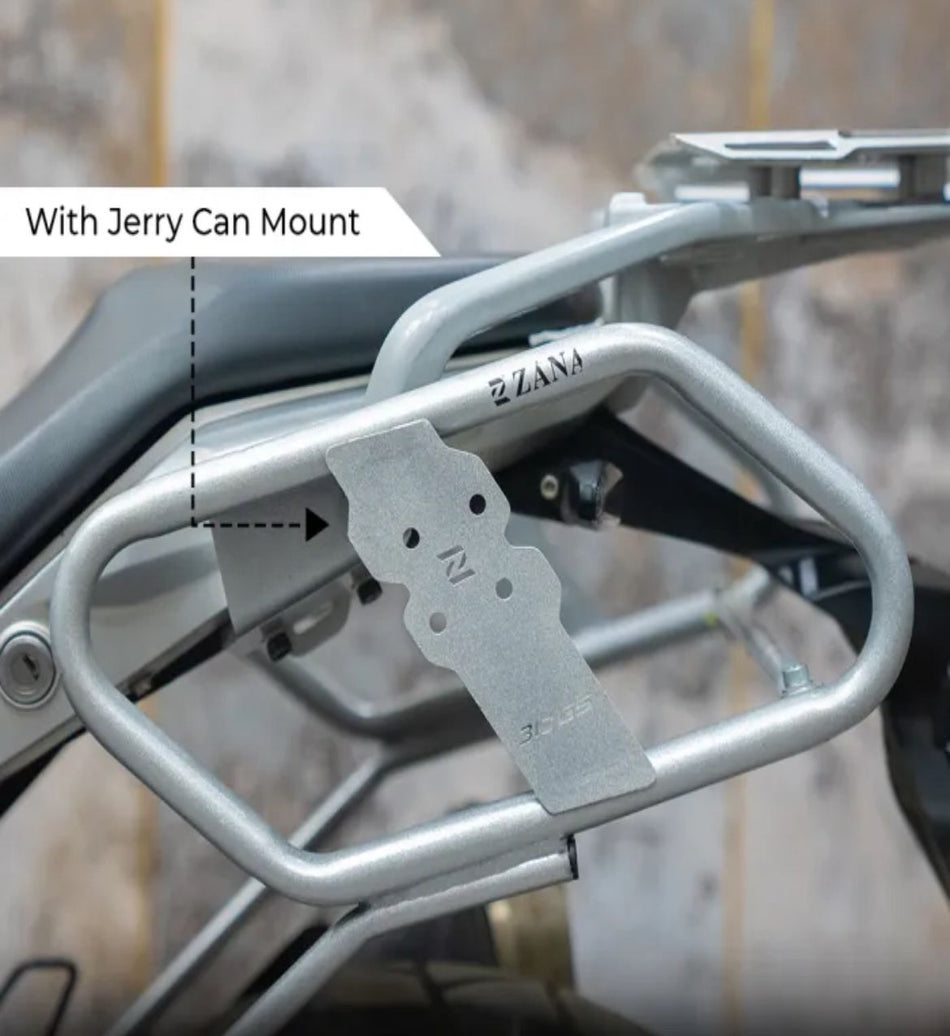 SADDLE STAY SILVER WITH JERRY CAN MOUNT FOR BMW G310R