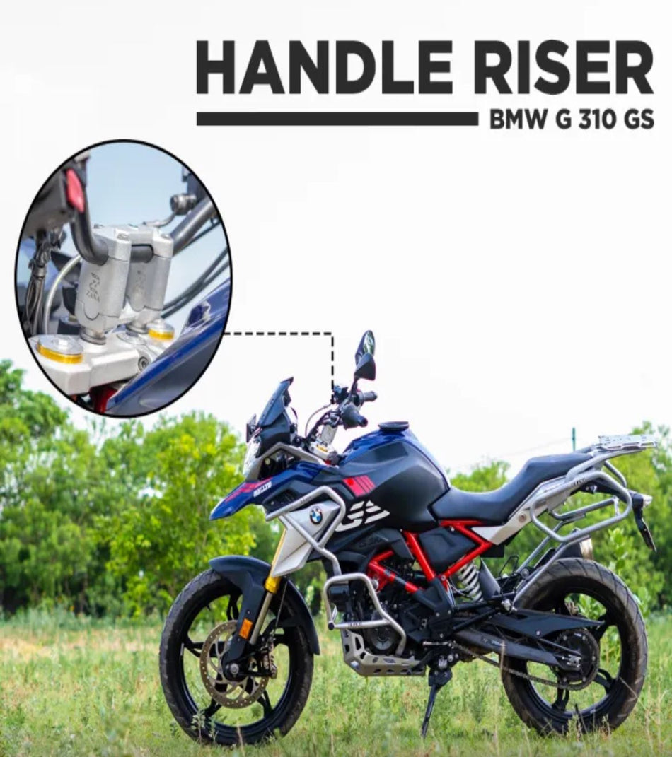 FOR BMW G 310 GS NEW VERTICAL HANDLE RISER ALUMINUM SILVER