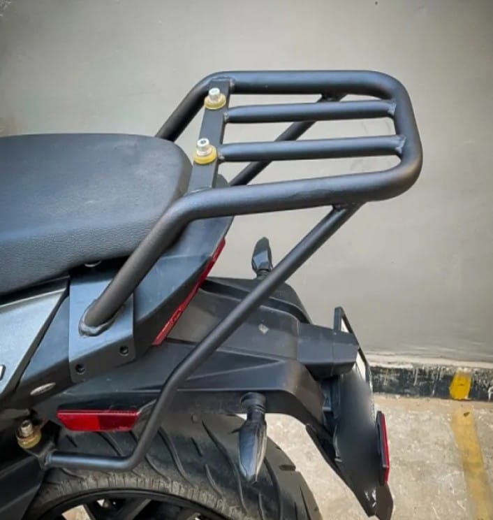 TOP RACK WITHOUT PLATE COMPATIBLE WITH PILLION BACKREST TEXTURE MATT BLACK FOR BAJAJ DOMINAR  (2017-18)