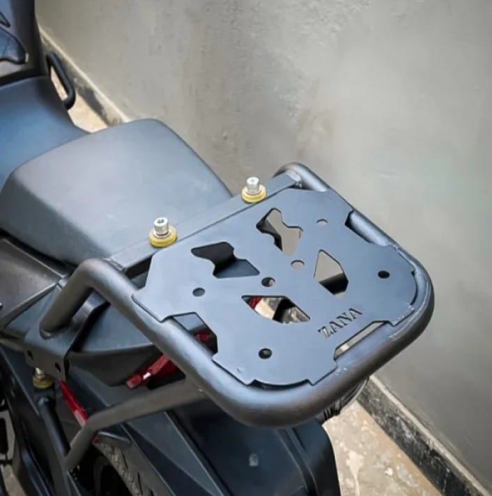 TOP RACK WITH NEW PLATE COMPATIBLE WITH PILLION BACKREST TEXTURE MATT BLACK FOR BAJAJ DOMINAR (2017-18)