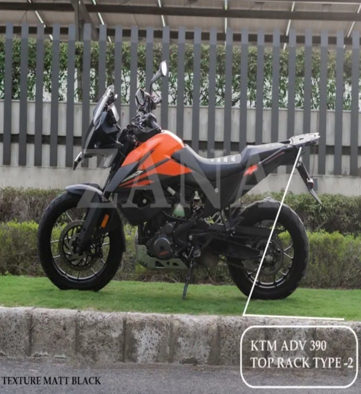 TOP RACK WITH PLATE TYPE-2 TEXTURE MATT BLACK FOR KTM ADV 250 / 390 / 390 X