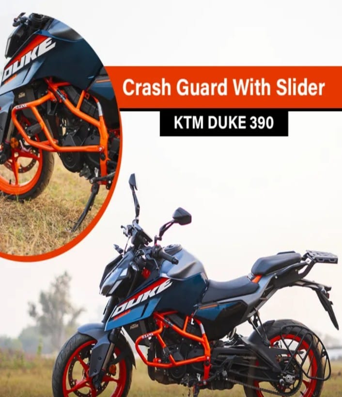 CRASH GUARD WITH SLIDER ORANGE FOR KTM DUKE 390/250/200/390 GEN 3