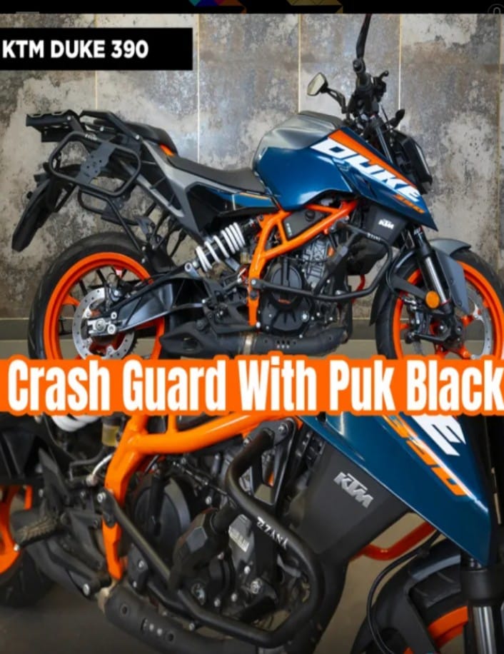 CRASH GUARD WITH SLIDER PUCK BLACK FOR KTM DUKE 390/250/200/390 GEN 3
