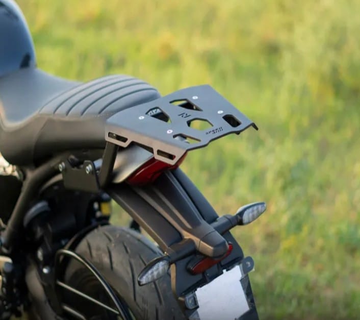 TOP RACK WITH ALUMINUM PLATE T-1 BLACK FOR FOR TRIUMPH SCRAMBLER 400 X
