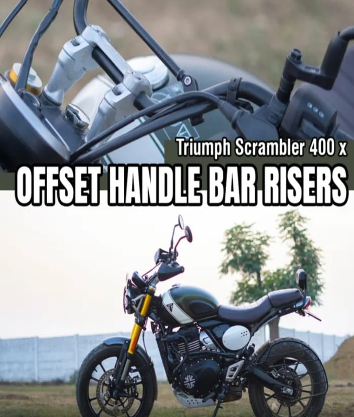 OFFSET HANDLE BAR RISER SILVER FOR TRIUMPH SCRAMBLER 400