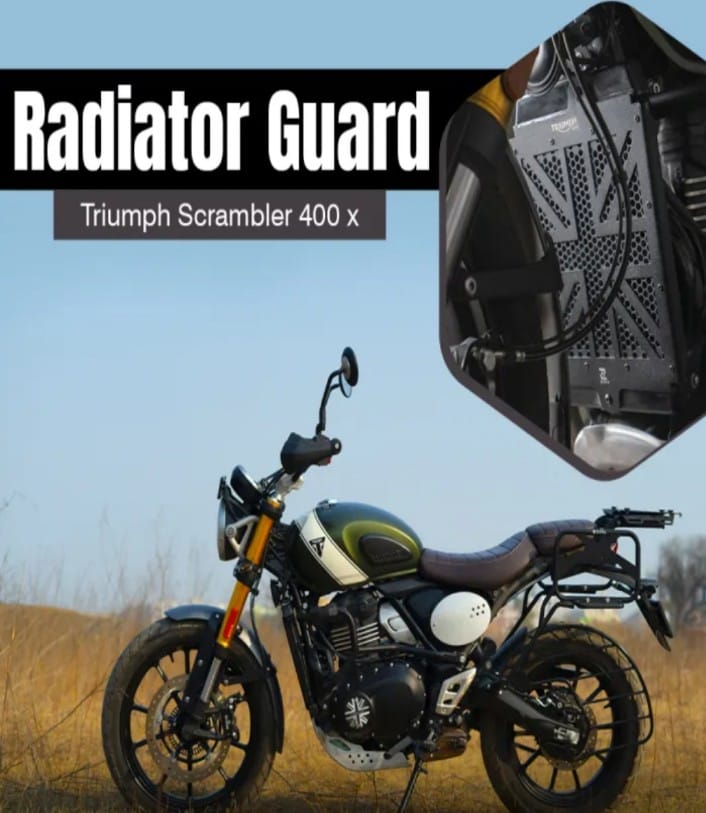 RADIATOR GUARD UK FLAG BLACK FOR TRIUMPH SCRAMBLER 400 X