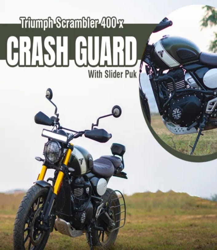 CRASH GUARD WITH PUCK SLIDER BLACK FOR TRIUMPH SCRAMBLER 400 X