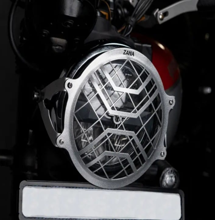 FOR YEZDI SCRAMBLER HEAD LIGHT GRILL MS (SILVER)